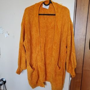 Wilfred Orange/Yellow Oversized Chunky Knit Cardigan